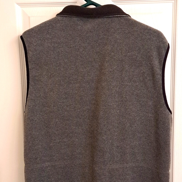 Izod Fleece Vest Gray With Black Trim UNISEX Medium - Picture 7 of 11